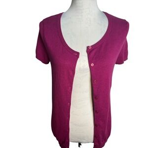 Isabella Rodriguez, S, Cardigan sweater short sleeve magenta color 80% viscose